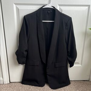 Black Blazer with Rolled Sleeves